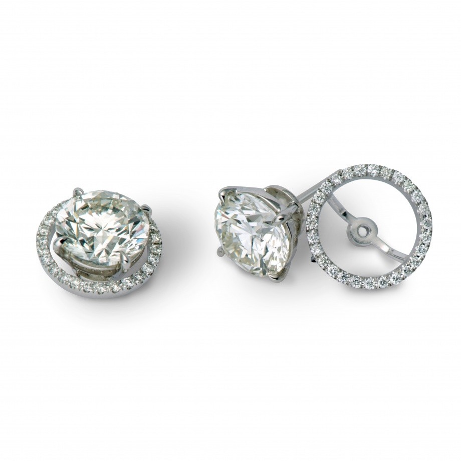 studd earrings with removable halo by Geretti