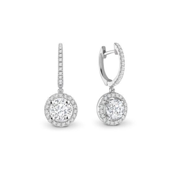 "Dangling" Earrings in 18KT white gold with diamonds